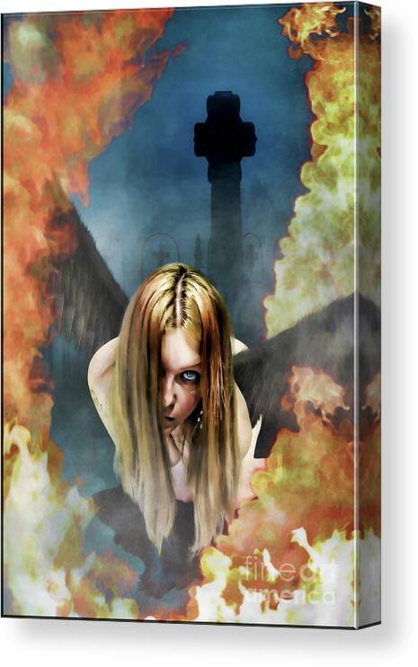 Dark Canvas Print featuring the digital art Succubus by Recreating Creation