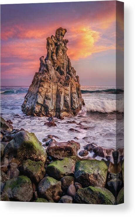Africa Canvas Print featuring the photograph Sunrise on Playa El Bollullo by Dmytro Korol