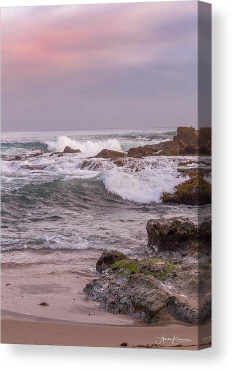 Ocean Canvas Print featuring the photograph Sunset Swells by Aaron Burrows