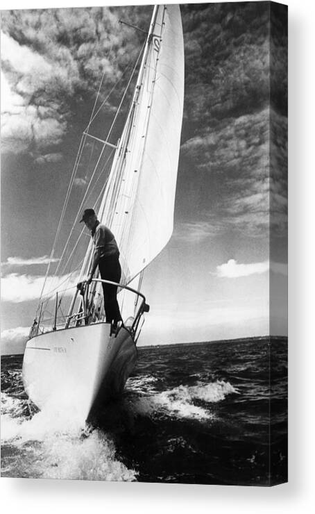 Wind Canvas Print featuring the photograph Test Sail by David Ashdown