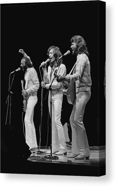 San Francisco Canvas Print featuring the photograph The Bee Gees Perform Live by Richard Mccaffrey