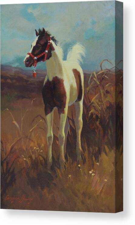 Western Art Canvas Print featuring the painting The Gift by Carolyne Hawley