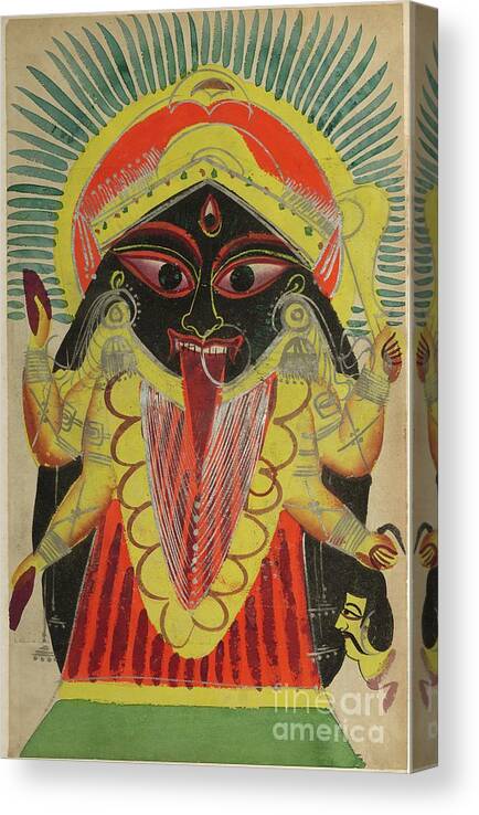 Kolkata Canvas Print featuring the drawing The Goddess Kali by Heritage Images