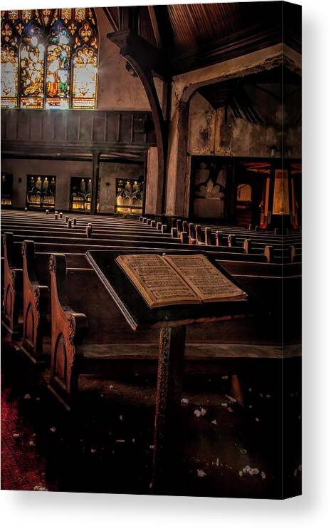Abandoned Canvas Print featuring the photograph The Hymnal by Kristia Adams
