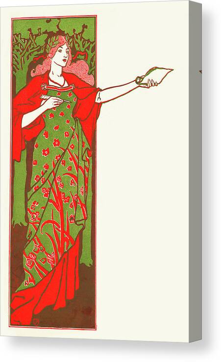 Poster Canvas Print featuring the painting The pocket magazine, April, 1896 by Rhead, Louis