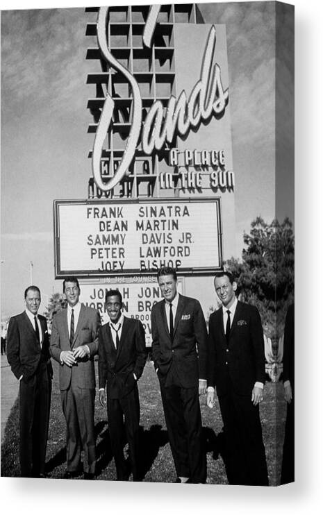 Dean Martin Canvas Print featuring the photograph The Rat Pack by Globe Photos
