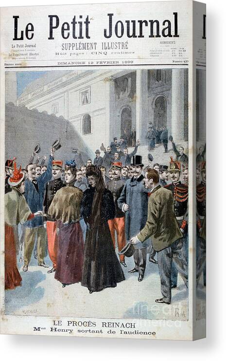 Engraving Canvas Print featuring the drawing The Reinach Trial, 1899. Artist F by Print Collector