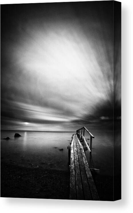 Pier Canvas Print featuring the photograph The Small Wood Bridge by Joakim Orrvik
