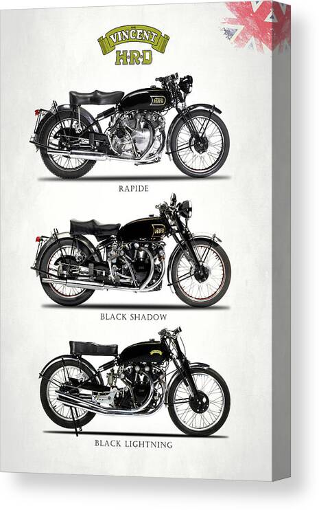 Vincent Motorcycle Canvas Print featuring the photograph The Vincent Collection by Mark Rogan