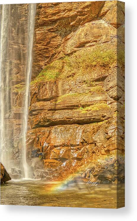 Tocca Falls Canvas Print featuring the photograph Tocca Falls Rainbow by Meta Gatschenberger