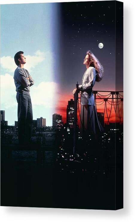Meg Ryan Canvas Print featuring the photograph TOM HANKS and MEG RYAN in SLEEPLESS IN SEATTLE -1993-. by Album
