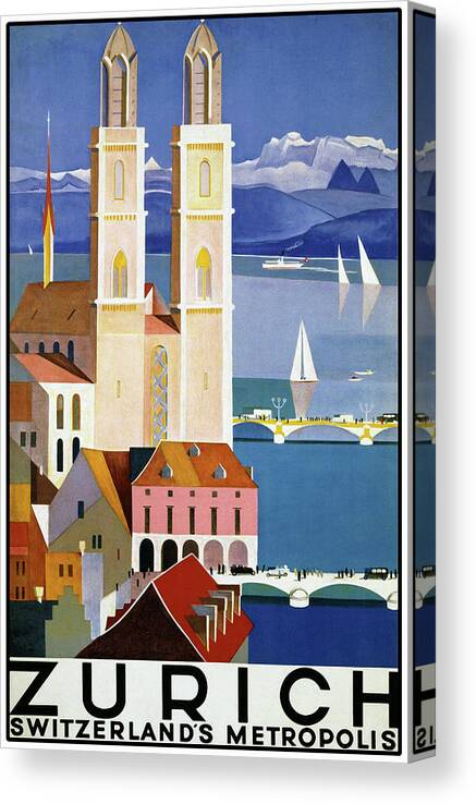 Travel 0280 Canvas Print featuring the mixed media Travel 0280 by Vintage Lavoie