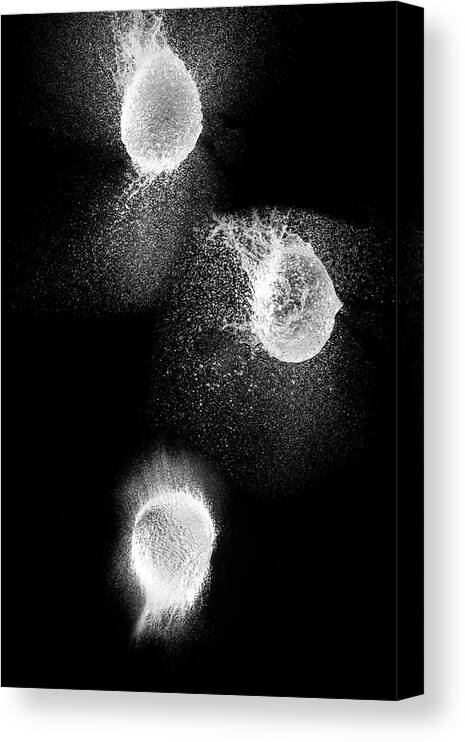 Water Canvas Print featuring the photograph Triple explosion by Dan Friend