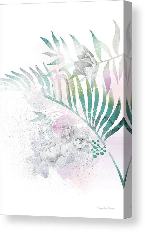 Abstract Canvas Print featuring the mixed media Tropical Floral I by Kasia Kucwaj-tybur