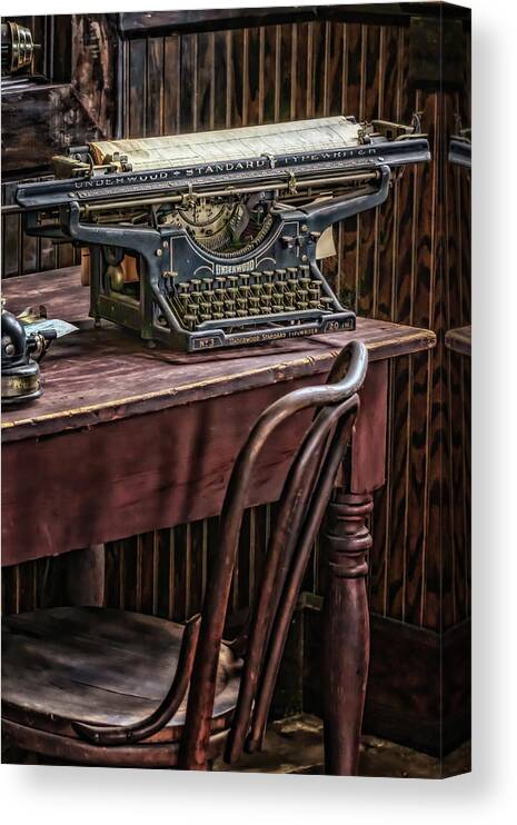 Typewriter Canvas Print featuring the photograph Type It by Susan Rissi Tregoning
