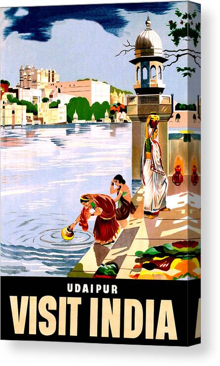 Udaipur Canvas Print featuring the digital art Udaipur, India by Long Shot