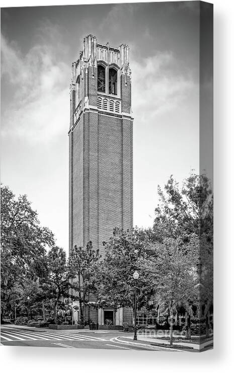 University Of Florida Canvas Print featuring the photograph University of Florida Century Tower by University Icons