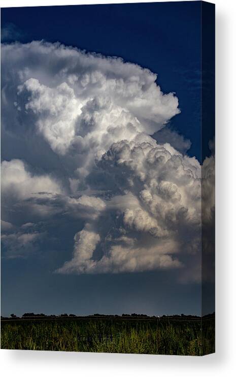 Nebraskasc Canvas Print featuring the photograph Updrafts and Anvil 008 by NebraskaSC