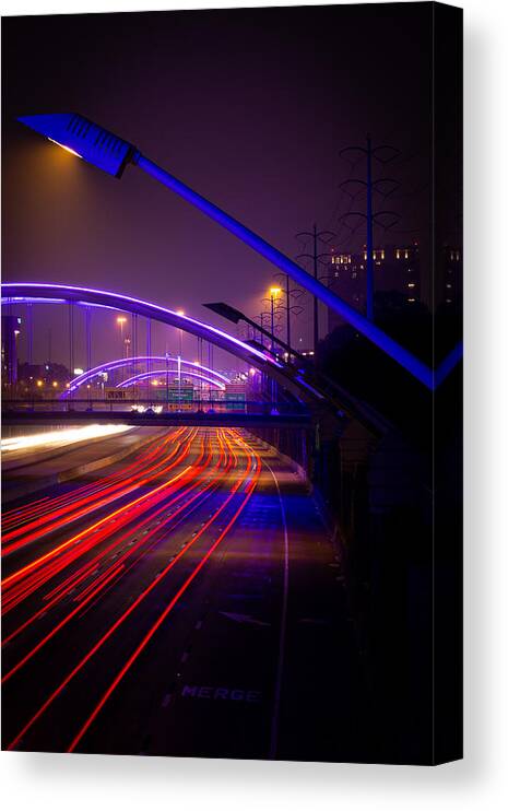 Urban Canvas Print featuring the photograph Urban Light Flow by Olivier Catherine