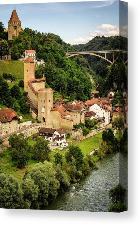 Fribourg Canvas Print featuring the photograph Valley of the Sarine, Switzerland. by Pablo Lopez