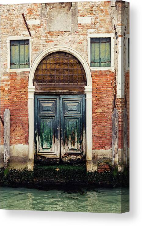 Venice Canvas Print featuring the photograph Venice Italy Doors #1 by Melanie Alexandra Price