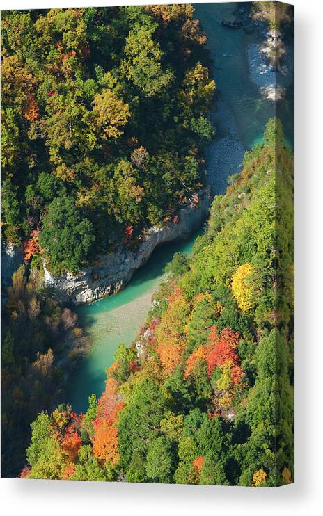 Scenics Canvas Print featuring the photograph Verdon Canyon, Autumn Provence France by Jean-pierre Pieuchot