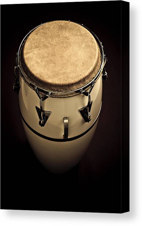 Music Canvas Print featuring the photograph Vintage Conga Instrument by Thepalmer