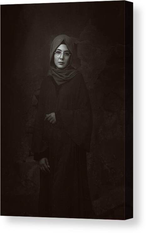 Portrait Canvas Print featuring the photograph Vintage Portrait by Amer Dababneh