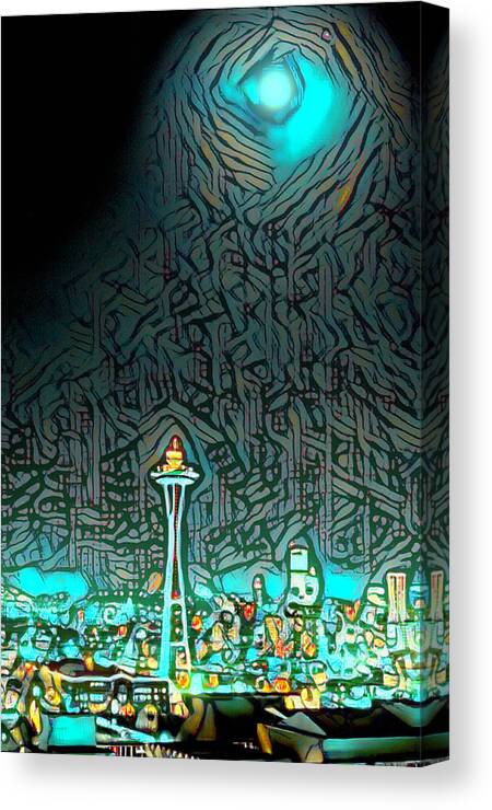 Seattle Canvas Print featuring the photograph Vintage Seattle Abstract by Cathy Anderson