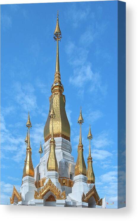Scenic Canvas Print featuring the photograph Wat Tham Khuha Sawan Phra Tham Chedi Si Trai Phum Pinnacle DTHU0938 by Gerry Gantt