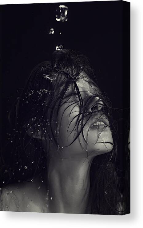 Drops Canvas Print featuring the photograph Water by Mars Khor