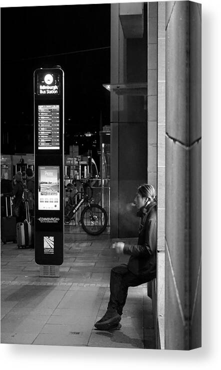 Bus
Station
Street
Male
Smoking
Tram
People
Travel Canvas Print featuring the photograph Way Home by Ray Clark