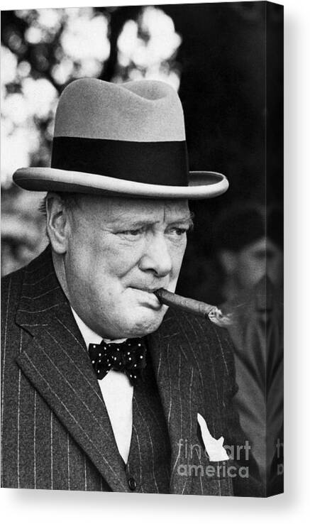 Art print poster Canvas Winston Churchill with Cigar