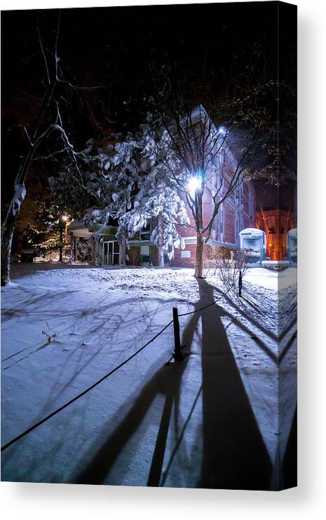 Snow Canvas Print featuring the photograph Winter Shadows by Christopher Brown