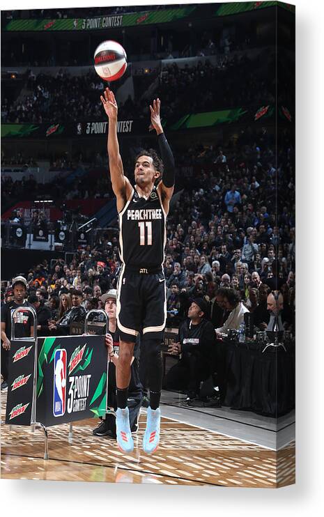 Nba Pro Basketball Canvas Print featuring the photograph 2020 NBA All-Star - MTN DEW 3-Point Contest by Nathaniel S. Butler