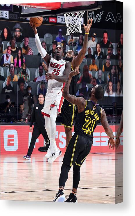Kendrick Nunn Canvas Print featuring the photograph 2020 NBA Finals - Miami Heat v Los Angeles Lakers by Andrew D. Bernstein