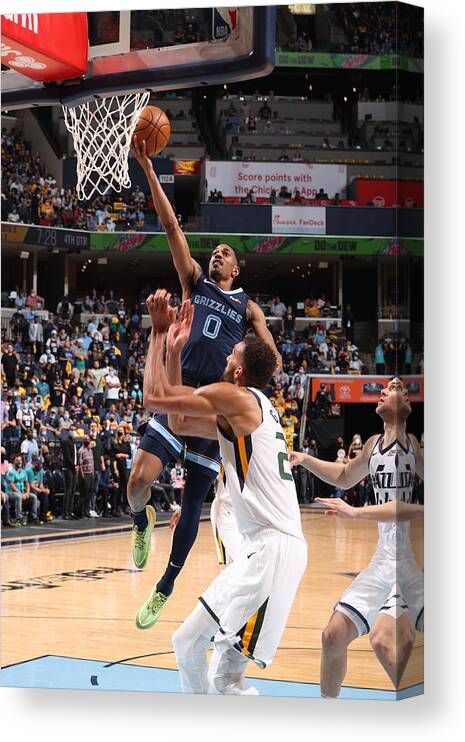 De'anthony Melton Canvas Print featuring the photograph 2021 NBA Playoffs - Utah Jazz v Memphis Grizzlies by Joe Murphy