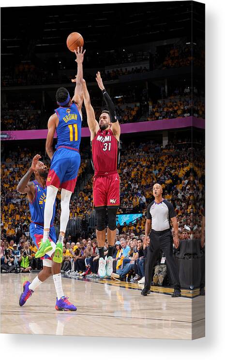 Nba Canvas Print featuring the photograph 2023 NBA Finals - Miami Heat v Denver Nuggets by Jesse D. Garrabrant