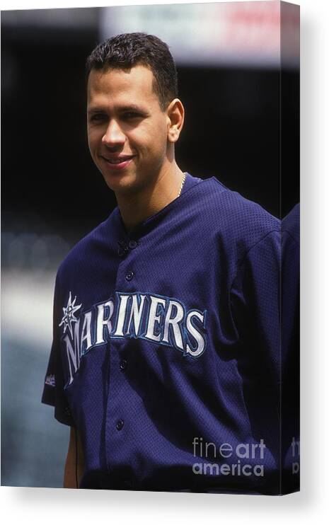 People Canvas Print featuring the photograph Alex Rodriguez by Mitchell Layton