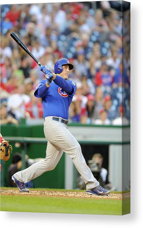 People Canvas Print featuring the photograph Anthony Rizzo by Mitchell Layton