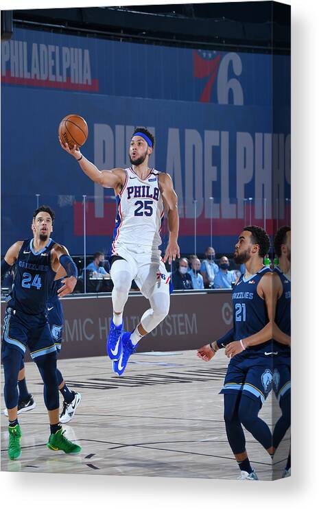 Nba Pro Basketball Canvas Print featuring the photograph Ben Simmons by Bill Baptist