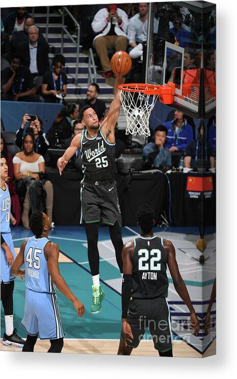 Nba Pro Basketball Canvas Print featuring the photograph Ben Simmons by Garrett Ellwood