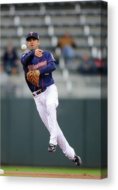 Game Two Canvas Print featuring the photograph Brian Dozier by Hannah Foslien