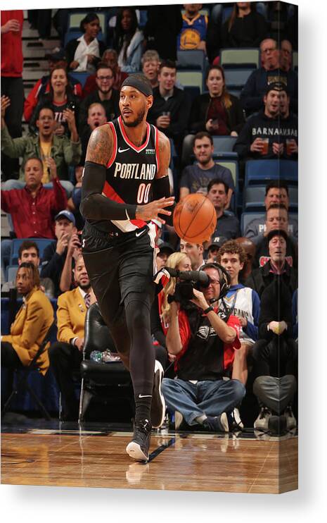 Smoothie King Center Canvas Print featuring the photograph Carmelo Anthony by Layne Murdoch Jr.
