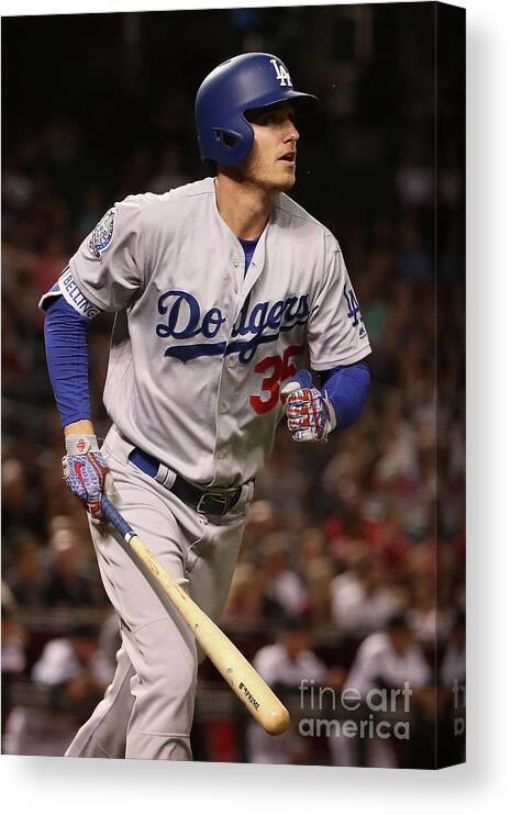 Three Quarter Length Canvas Print featuring the photograph Cody Bellinger #1 by Christian Petersen
