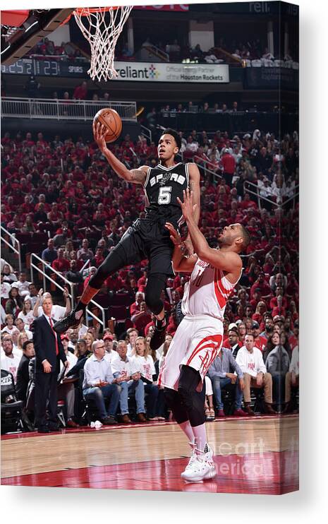 Dejounte Murray Canvas Print featuring the photograph Dejounte Murray by Bill Baptist