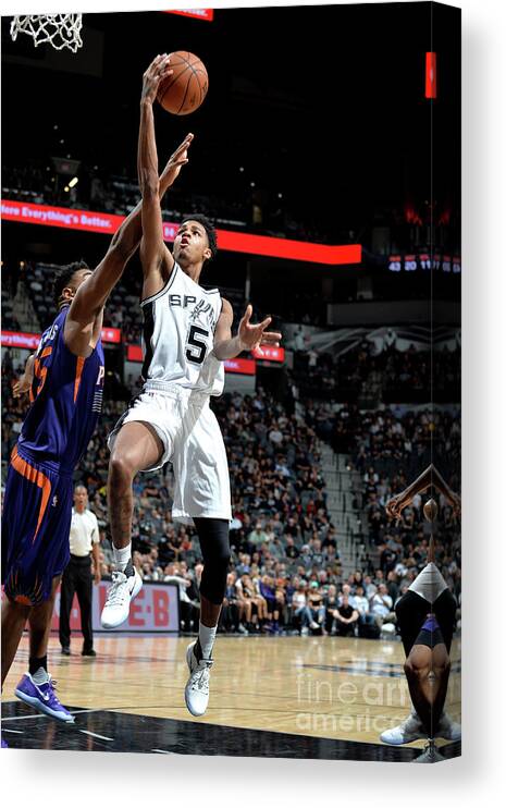 Dejounte Murray Canvas Print featuring the photograph Dejounte Murray by Mark Sobhani