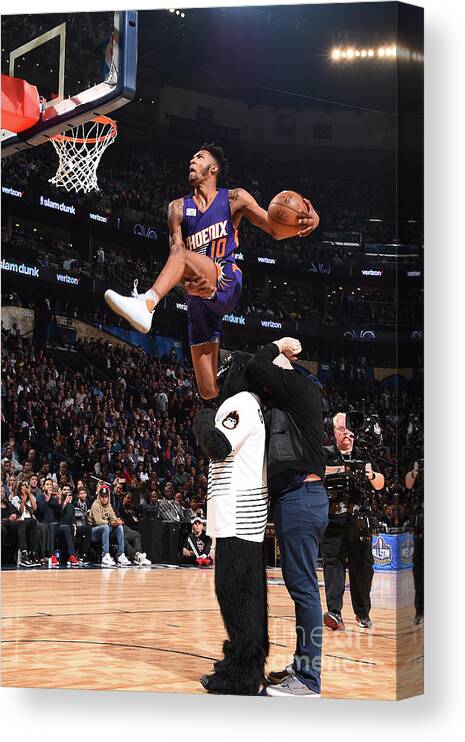 Derrick Jones Jr Canvas Print featuring the photograph Derrick Jones #1 by Andrew D. Bernstein