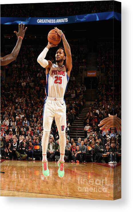 Derrick Rose Canvas Print featuring the photograph Derrick Rose #1 by Ron Turenne