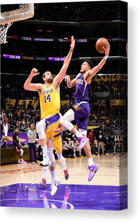 Playoffs Canvas Print featuring the photograph Devin Booker by Adam Pantozzi